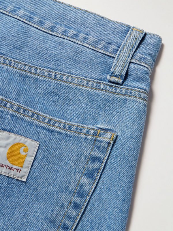 Landon Wide-Leg Logo-Appliquéd Jeans - CU Landon Wide-Leg Logo-Appliquéd Jeans - CU
