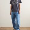 Landon Wide-Leg Logo-Appliquéd Jeans - OU Landon Wide-Leg Logo-Appliquéd Jeans - OU