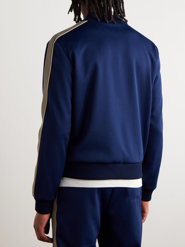 Striped Logo-Embroidered Jersey Track Jacket - BK
