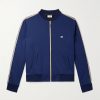 Striped Logo-Embroidered Jersey Track Jacket