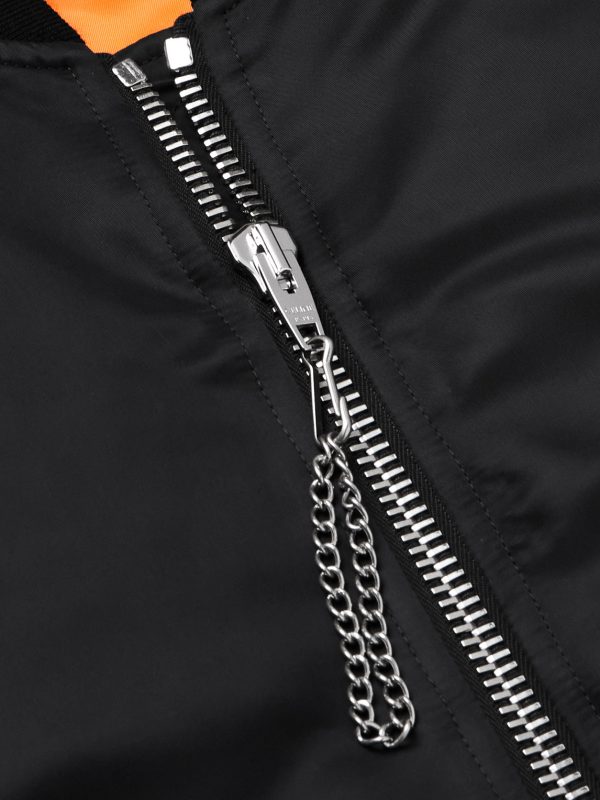 Logo-Print Chain-Embellished Shell Bomber Jacket - CU Logo-Print Chain-Embellished Shell Bomber Jacket - CU