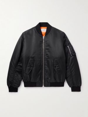 Logo-Print Chain-Embellished Shell Bomber Jacket Logo-Print Chain-Embellished Shell Bomber Jacket