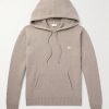 Logo-Embroidered Wool and Cashmere-Blend Hoodie