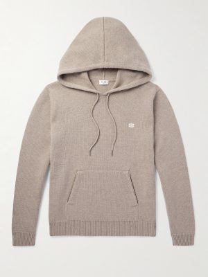 Logo-Embroidered Wool and Cashmere-Blend Hoodie Logo-Embroidered Wool and Cashmere-Blend Hoodie