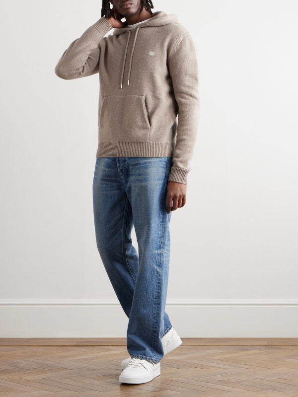 Logo-Embroidered Wool and Cashmere-Blend Hoodie - OU