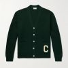 Logo-Appliquéd Wool Cardigan Logo-Appliquéd Wool Cardigan