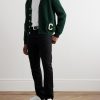 Logo-Appliquéd Wool Cardigan - OU Logo-Appliquéd Wool Cardigan - OU