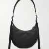 Voyou Buckled Webbing-Trimmed Padded Nylon Messenger Bag - BK