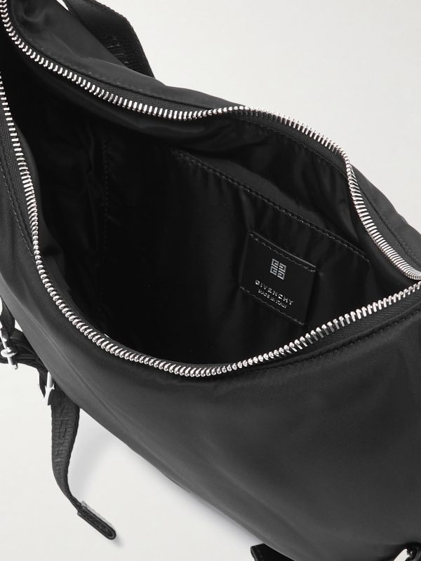 Voyou Buckled Webbing-Trimmed Padded Nylon Messenger Bag - E1