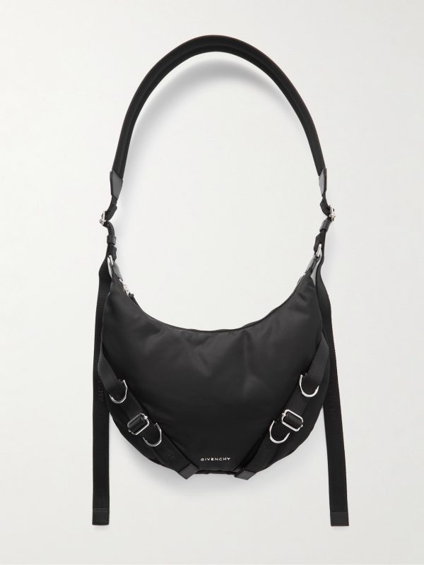 Voyou Buckled Webbing-Trimmed Padded Nylon Messenger Bag