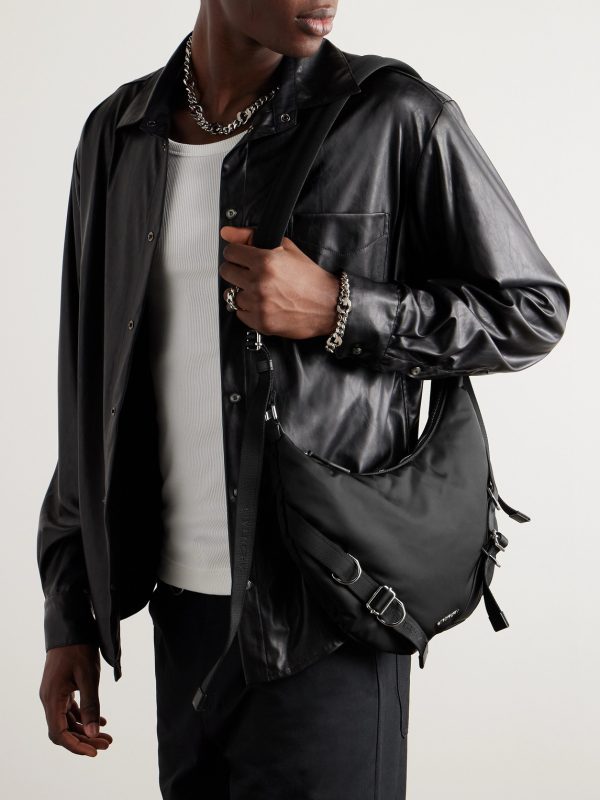 Voyou Buckled Webbing-Trimmed Padded Nylon Messenger Bag - OU