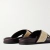 Chiltern Leather-Trimmed Raffia Sandals - BK