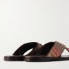 Otawi Leather-Trimmed Jacquard Sandals - BK Otawi Leather-Trimmed Jacquard Sandals - BK