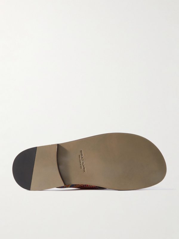 Otawi Leather-Trimmed Jacquard Sandals - E1 Otawi Leather-Trimmed Jacquard Sandals - E1
