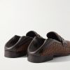 Padstow Leather-Trimmed Raffia Loafers - BK