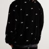 Embroidered Velour Sweatshirt - BK Embroidered Velour Sweatshirt - BK