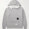 Logo-Appliquèd Distressed Cotton-Jersey Hoodie Logo-Appliquèd Distressed Cotton-Jersey Hoodie