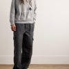Logo-Appliquèd Distressed Cotton-Jersey Hoodie - OU Logo-Appliquèd Distressed Cotton-Jersey Hoodie - OU