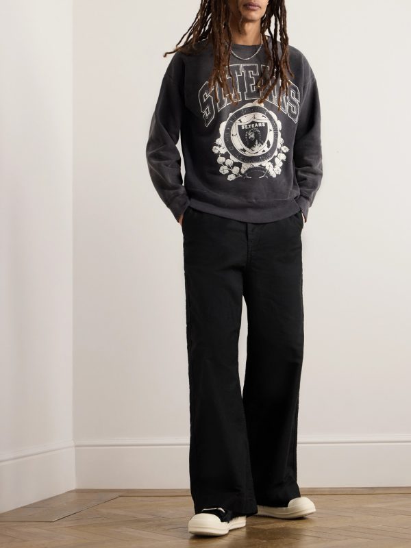 + Denim Tears Saint Tears Distressed Printed Cotton-Jersey Sweatshirt - OU