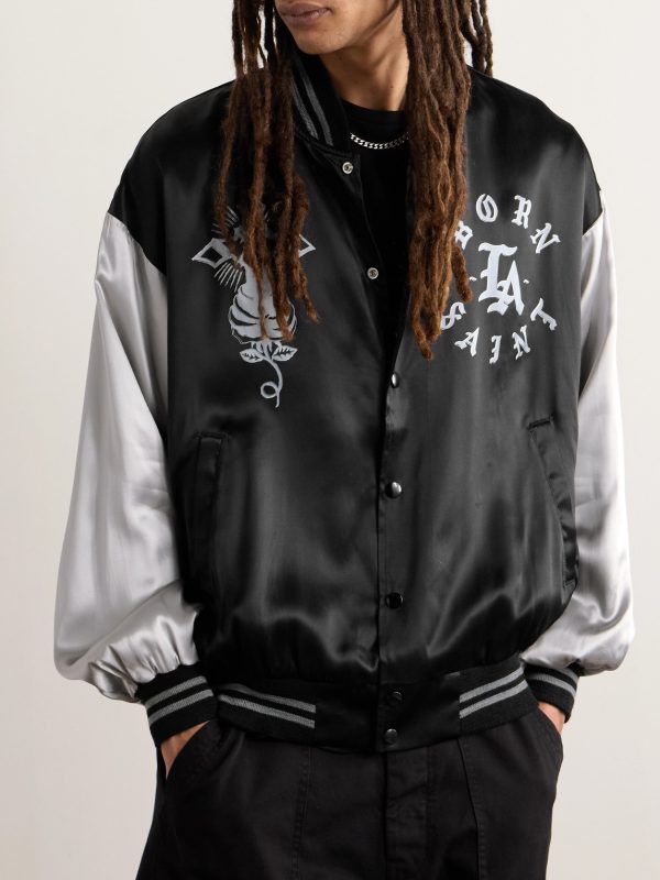 + Born X Raised Printed Satin-Twill Bomber Jacket - FR