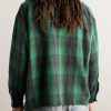 Distressed Checked Cotton-Flannel Shirt - BK Distressed Checked Cotton-Flannel Shirt - BK