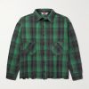Distressed Checked Cotton-Flannel Shirt Distressed Checked Cotton-Flannel Shirt