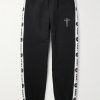 Tapered Logo-Embroidered Striped Nylon-Twill Track Pants Tapered Logo-Embroidered Striped Nylon-Twill Track Pants