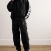 Tapered Logo-Embroidered Striped Nylon-Twill Track Pants - OU Tapered Logo-Embroidered Striped Nylon-Twill Track Pants - OU