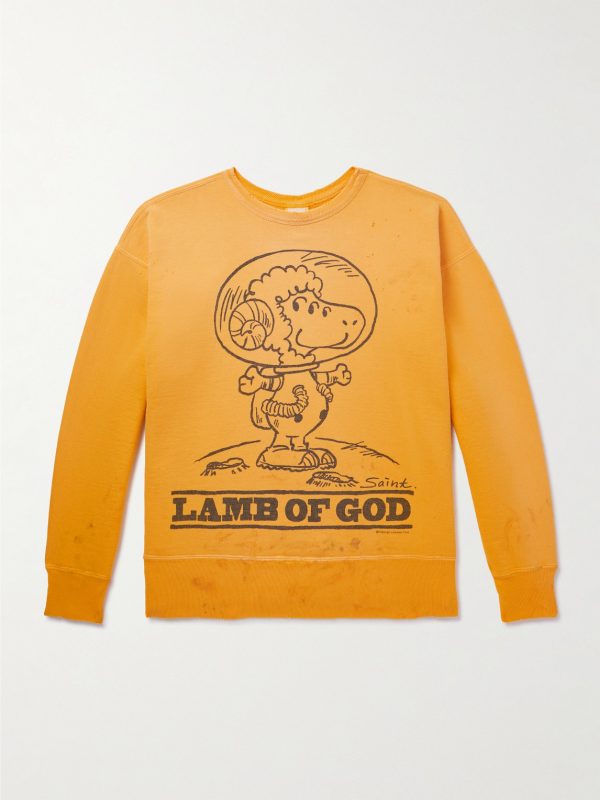 Distressed Printed Cotton-Jersey Sweatshirt Distressed Printed Cotton-Jersey Sweatshirt