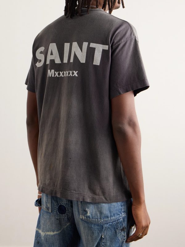 + Evangelion Distressed Printed Cotton-Jersey T-Shirt - BK + Evangelion Distressed Printed Cotton-Jersey T-Shirt - BK