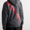 Distressed Printed Cotton-Jersey Hoodie - BK Distressed Printed Cotton-Jersey Hoodie - BK