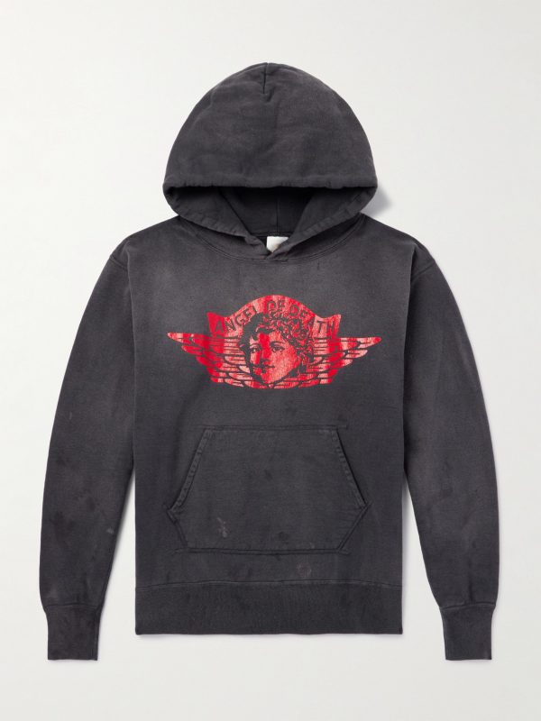Distressed Printed Cotton-Jersey Hoodie Distressed Printed Cotton-Jersey Hoodie