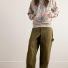 + Born X Raised Distressed Crystal-Embellished Printed Cotton-Jersey Hoodie - OU