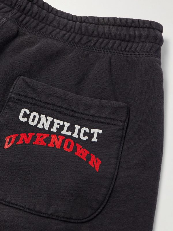 + Denim Tears Tapered Distressed Printed Cotton-Jersey Sweatpants - CU