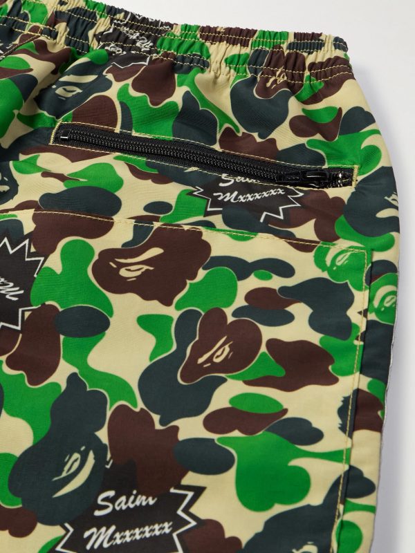 + BAPE® Straight-Leg Webbing-Trimmed Camouflage-Print Shell Trousers - CU + BAPE® Straight-Leg Webbing-Trimmed Camouflage-Print Shell Trousers - CU