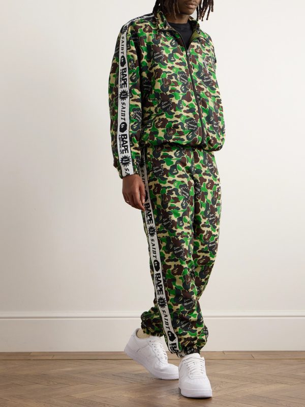 + BAPE® Straight-Leg Webbing-Trimmed Camouflage-Print Shell Trousers - OU + BAPE® Straight-Leg Webbing-Trimmed Camouflage-Print Shell Trousers - OU