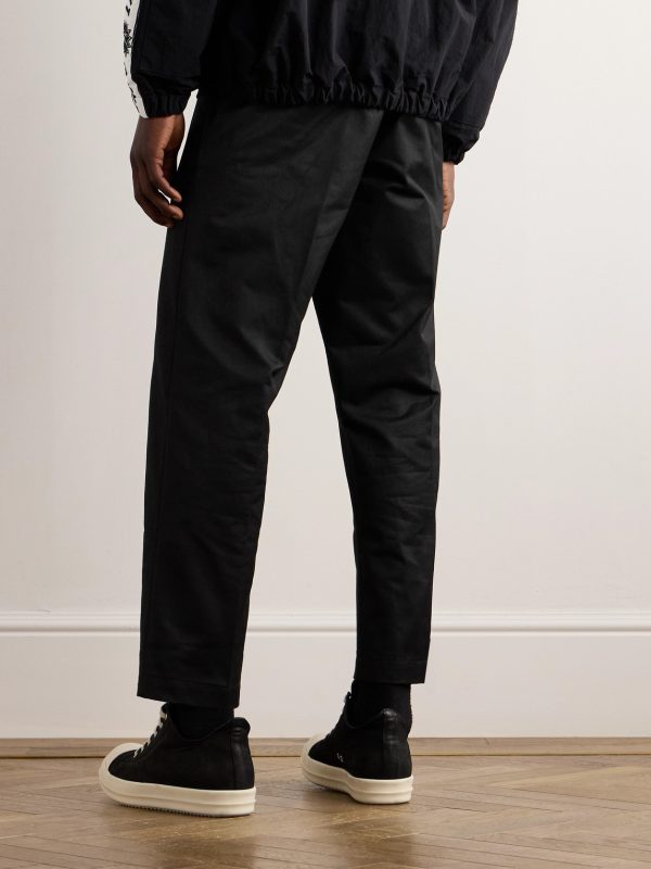 Straight-Leg Cotton-Twill Trousers - BK Straight-Leg Cotton-Twill Trousers - BK