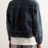 Distressed Pleated Denim Jacket - BK Distressed Pleated Denim Jacket - BK
