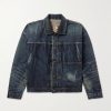 Distressed Pleated Denim Jacket Distressed Pleated Denim Jacket