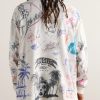 + Born X Raised Embellished Printed Cotton-Jersey Sweater - BK
