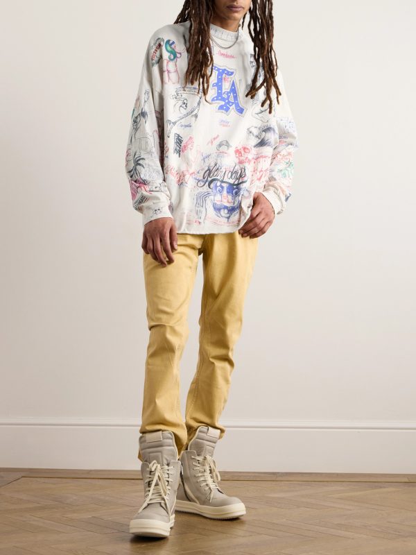 + Born X Raised Embellished Printed Cotton-Jersey Sweater - OU