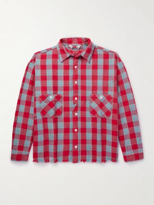 Distressed Checked Cotton-Flannel Shirt Distressed Checked Cotton-Flannel Shirt