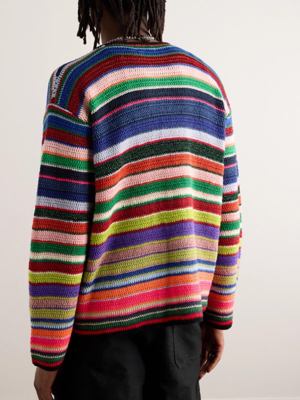 + LASTMAN Striped Knitted Cardigan - BK