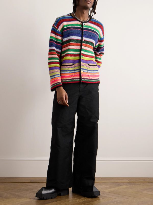 + LASTMAN Striped Knitted Cardigan - OU