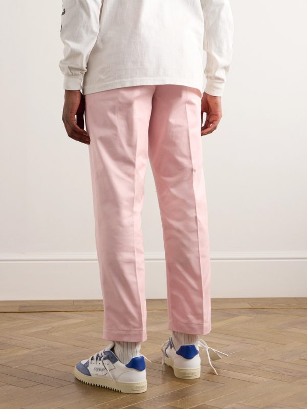 Straight-Leg Cotton-Twill Trousers - BK Straight-Leg Cotton-Twill Trousers - BK