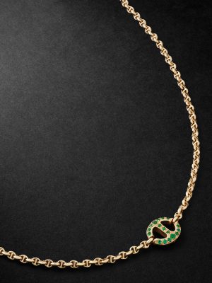 18-Karat Gold, Emerald and Diamond Necklace 18-Karat Gold, Emerald and Diamond Necklace