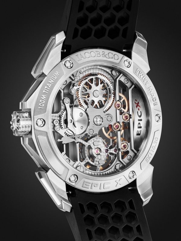 Epic X Hand-Wound Skeleton 44mm Titanium and Rubber Watch, Ref. No. EX110.20.AA.AA.ABRUA - BK Epic X Hand-Wound Skeleton 44mm Titanium and Rubber Watch, Ref. No. EX110.20.AA.AA.ABRUA - BK
