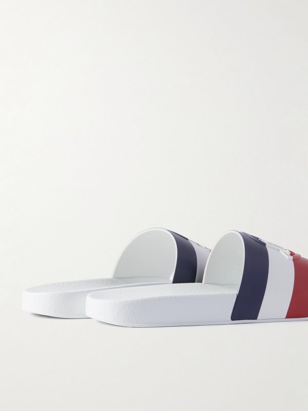 Basile Logo-Embossed Striped Rubber Slides - BK Basile Logo-Embossed Striped Rubber Slides - BK