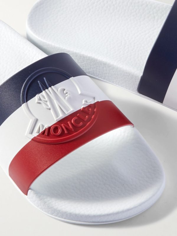 Basile Logo-Embossed Striped Rubber Slides - CU Basile Logo-Embossed Striped Rubber Slides - CU