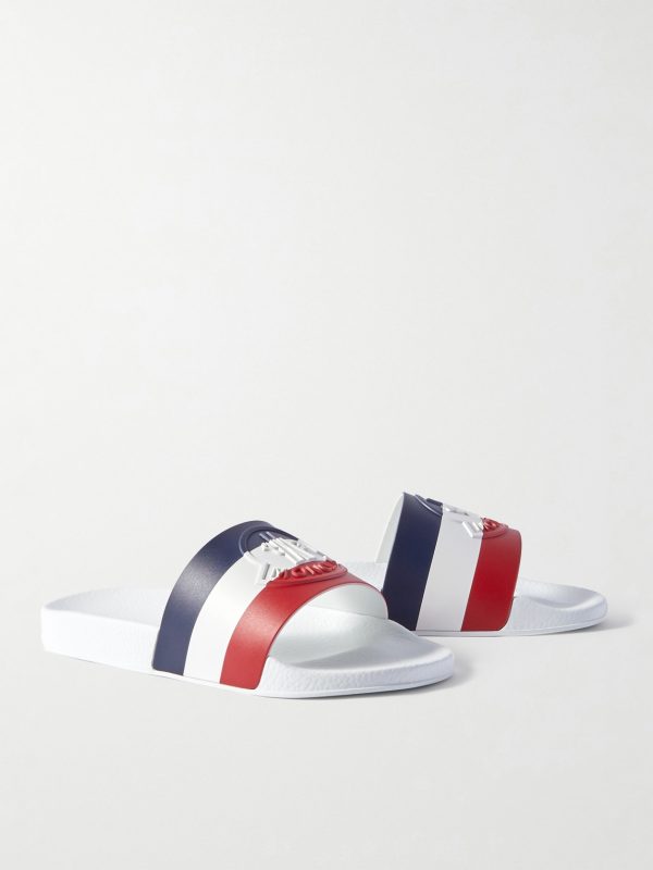 Basile Logo-Embossed Striped Rubber Slides - FR Basile Logo-Embossed Striped Rubber Slides - FR